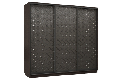 Шкаф-купе Премьер 57 (01РЧ;01РЧ;01РЧ) фасады ромб чёрный/трёхдверный/Профиль чёрный муар