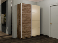 Шкафы-купе 2-х дверные, Шкаф-купе Прайм 2-х дверный ДСП/Стекло фисташка/Доводчики 120х57х230