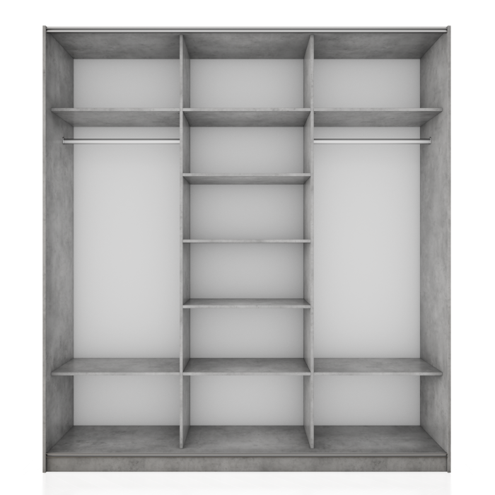 Шкафы-купе 3-х дверные, Шкаф-купе Прайм 3-х дверный ДСП/Стекло белое/Доводчики 210х57х230