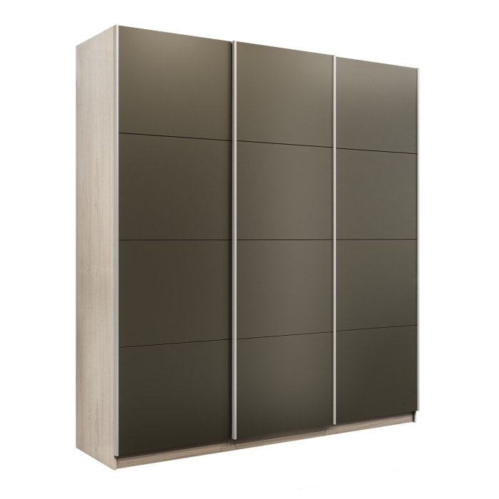 Шкафы-купе 3-х дверные, Шкаф-купе Прайм Широкий 3-х дверный Стекла хаки/Доводчики 240х57х230