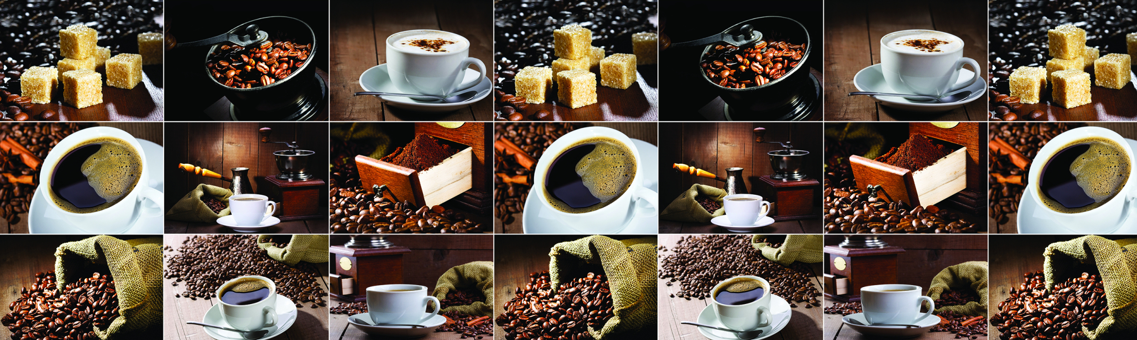 Стеновые панели из АБС-пластика, Кухонный фартук Кофе 2000x600x1.5 мм глянец