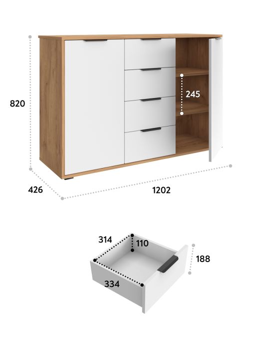 Комоды, Комод Оптима ОП-17